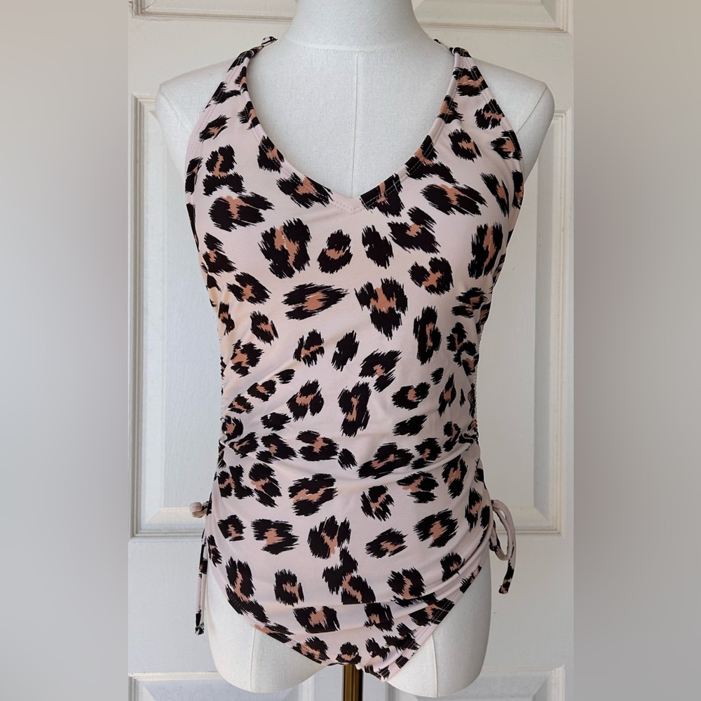 Kona‎ Sol One-Piece Swim Suit Animal Print Racer Back Size Small